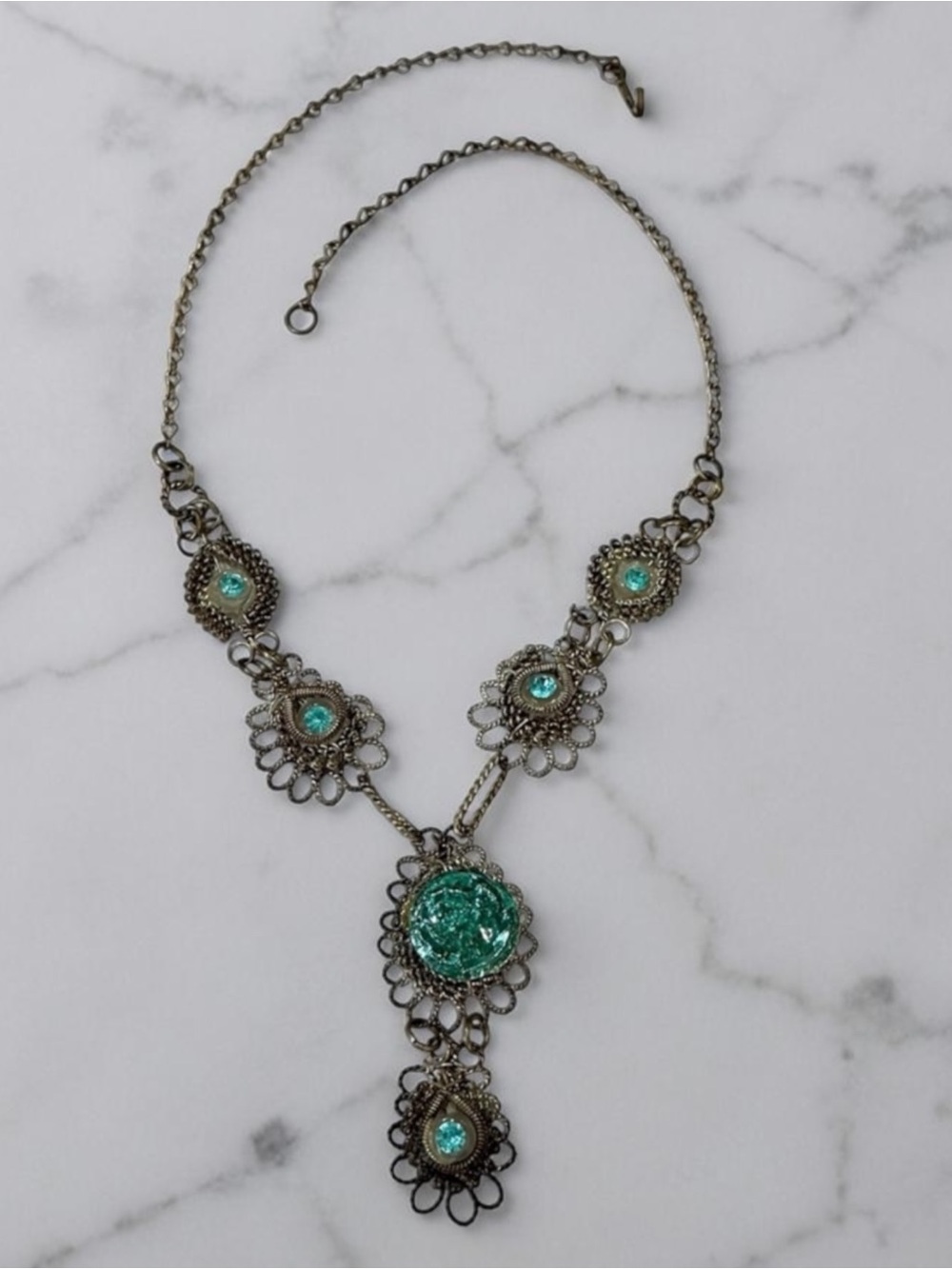 Vintage Antique Silesian Iron Wirework Necklace